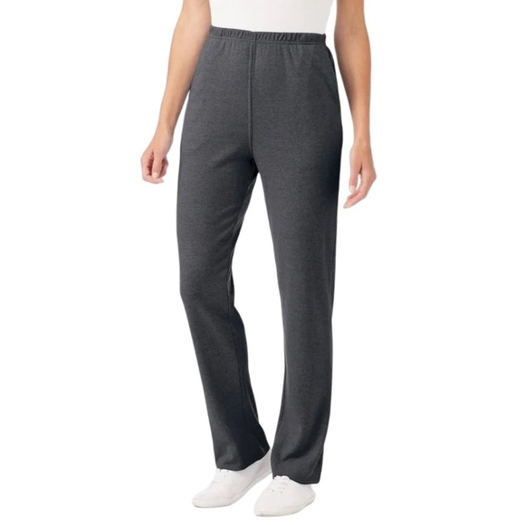 BLAIR • Women's Charcoal Heather Grey Essential Knit Pull-On Sweat Pants - Picture 6 of 6